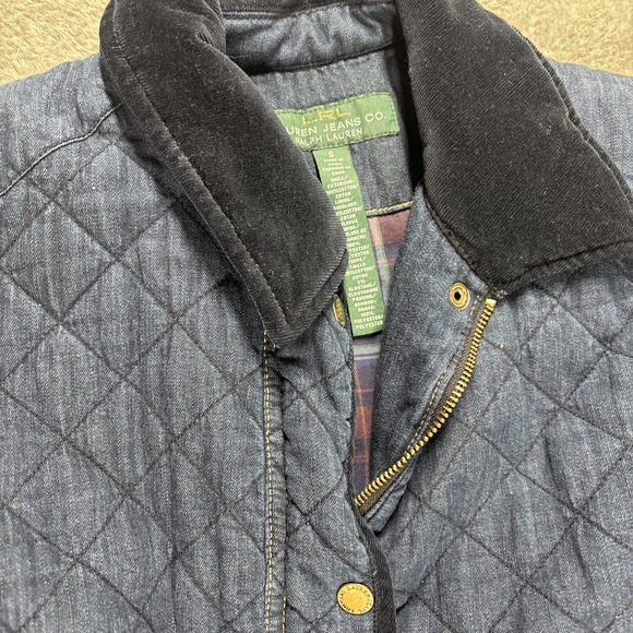 Vintage Ralph Lauren Quilted L Lauren Jeans Denim Blue Jacket Women's Sz Small - Picture 3 of 13